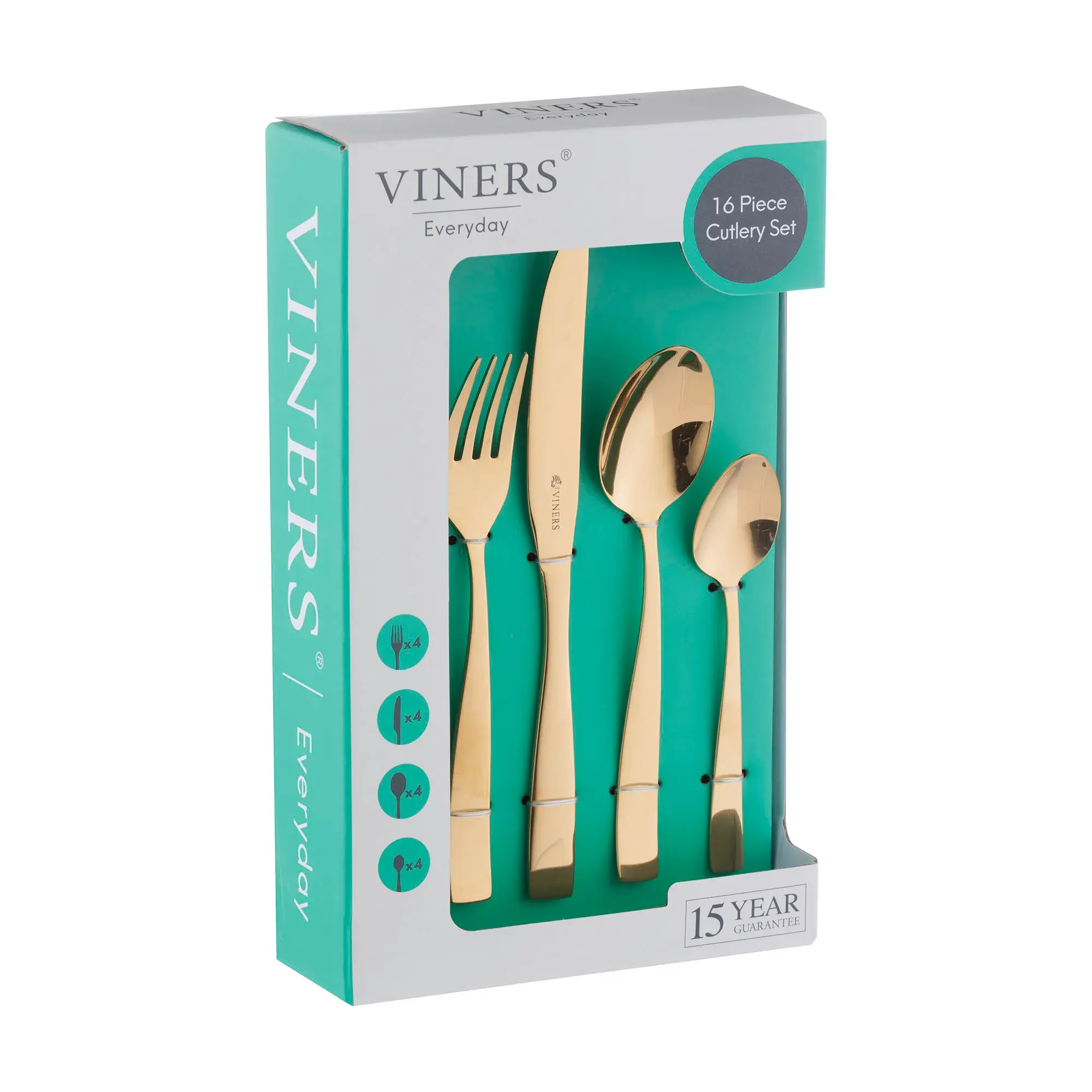 Everyday Purity Gold 18/0 16 Piece Cutlery Set