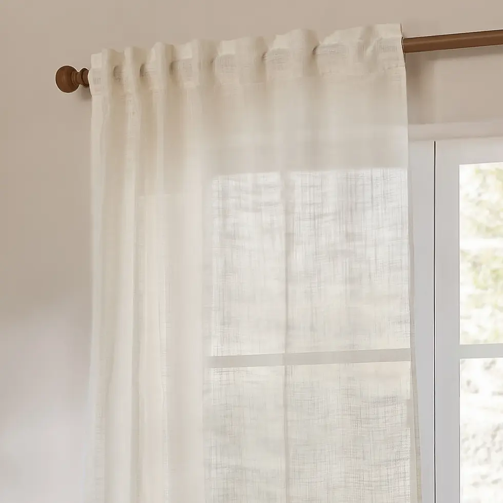 Thumbnail: Cirrus Woven Sheer Curtain Panel (Pearl)