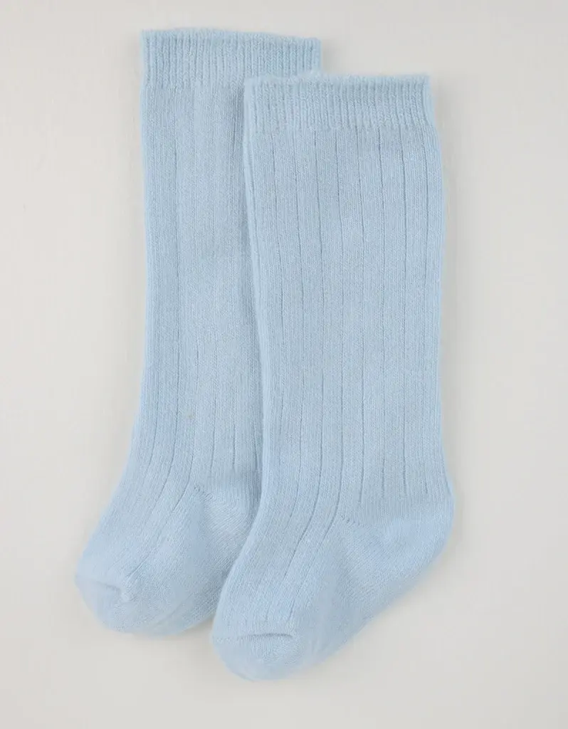 Thumbnail: Ribbed Knee High Socks (Blue)