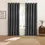 Thumbnail: Verso Reversible Suede-Look Blackout Eyelet Curtains (Petrol)
