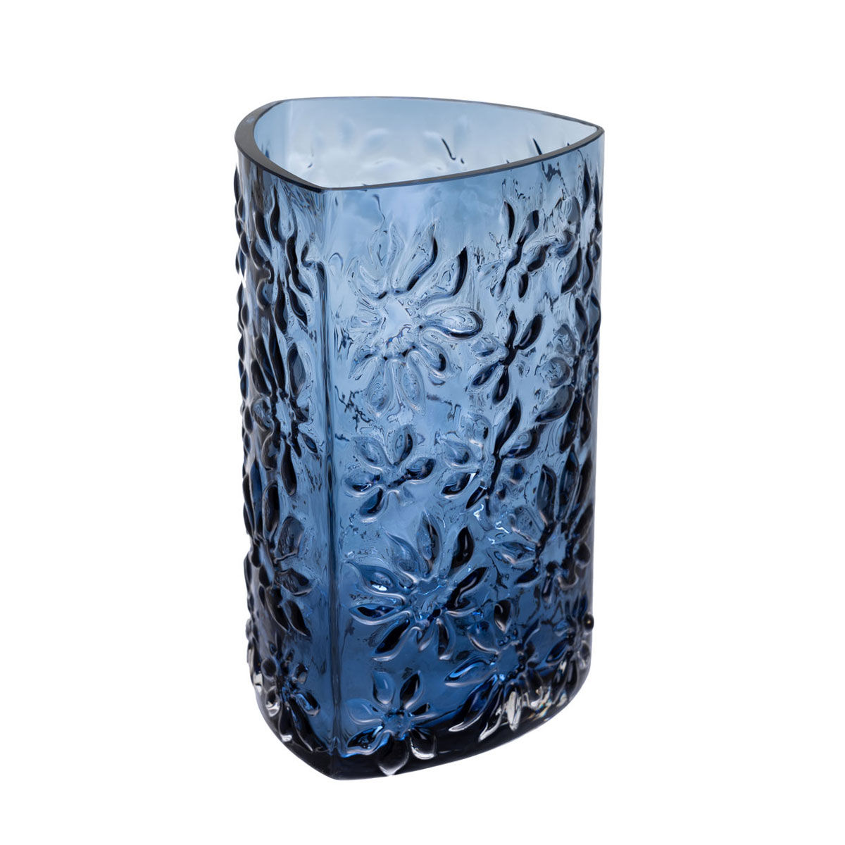 Botanical Ink Blue Triangular Vase