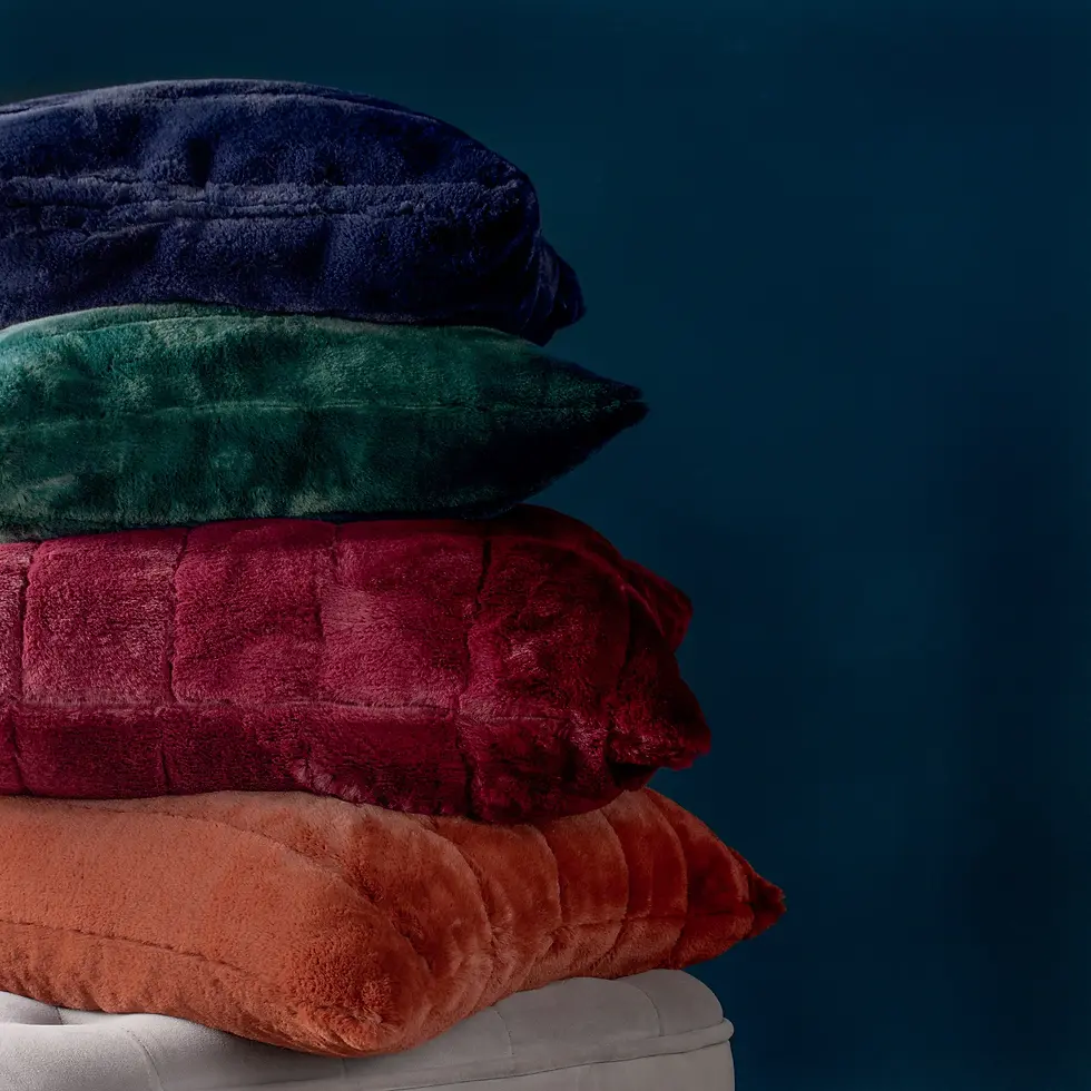 Thumbnail: Empress Faux Fur Cushion Cover (Rust)