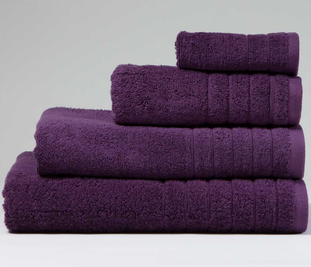 Luxurious Linen Hall 650gsm Bath Towels (Aubergine)