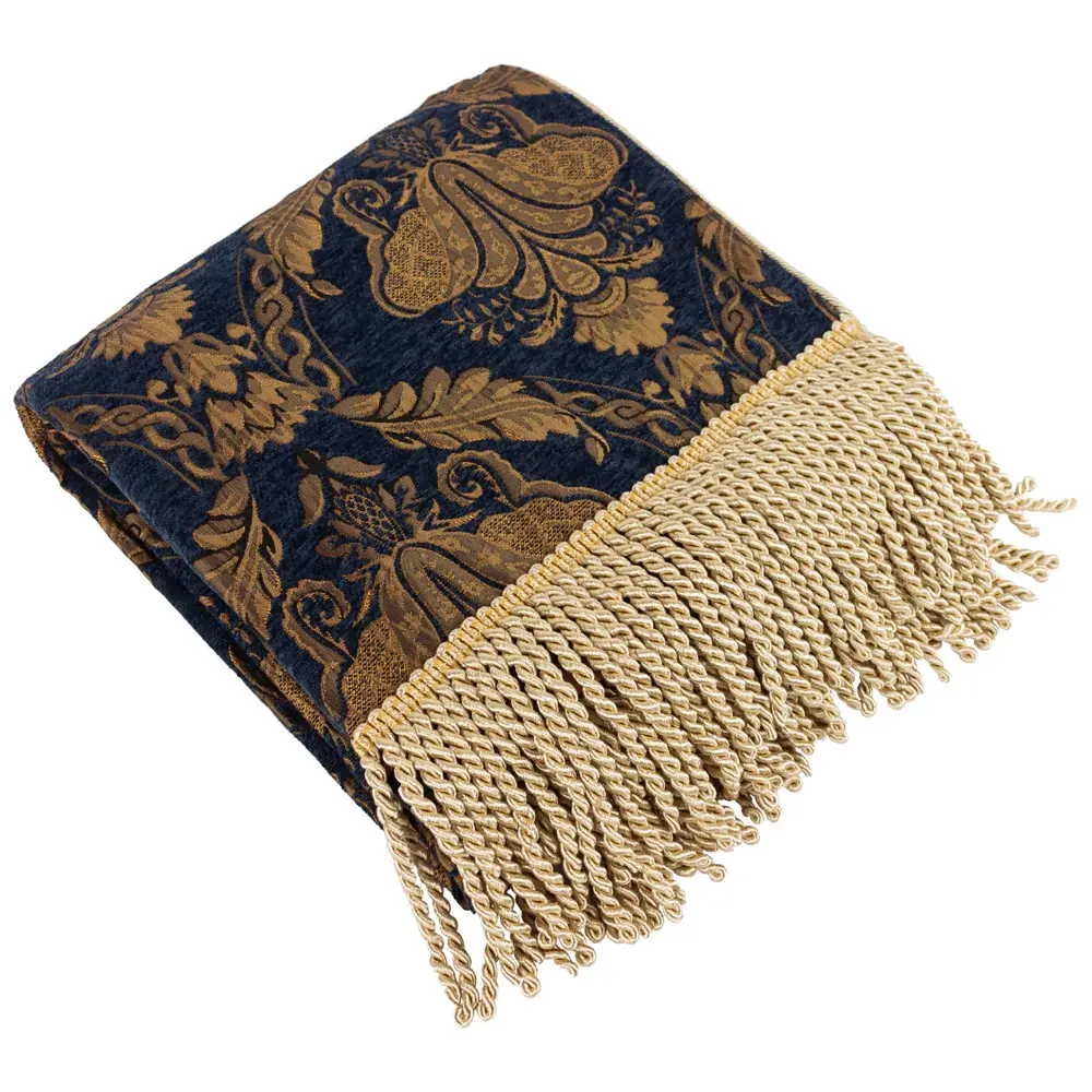 Shiraz Throw Jacquard Throw (Navy)