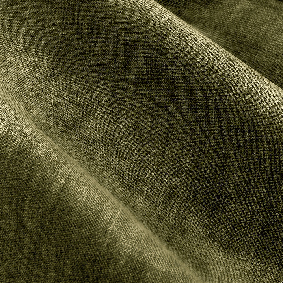 Thumbnail: Heavy Chenille Fully Lined Velvet Pencil Pleat Curtains (Olive)
