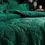 Thumbnail: Palmeria Quilted Velvet Duvet Cover Set (Emerald)