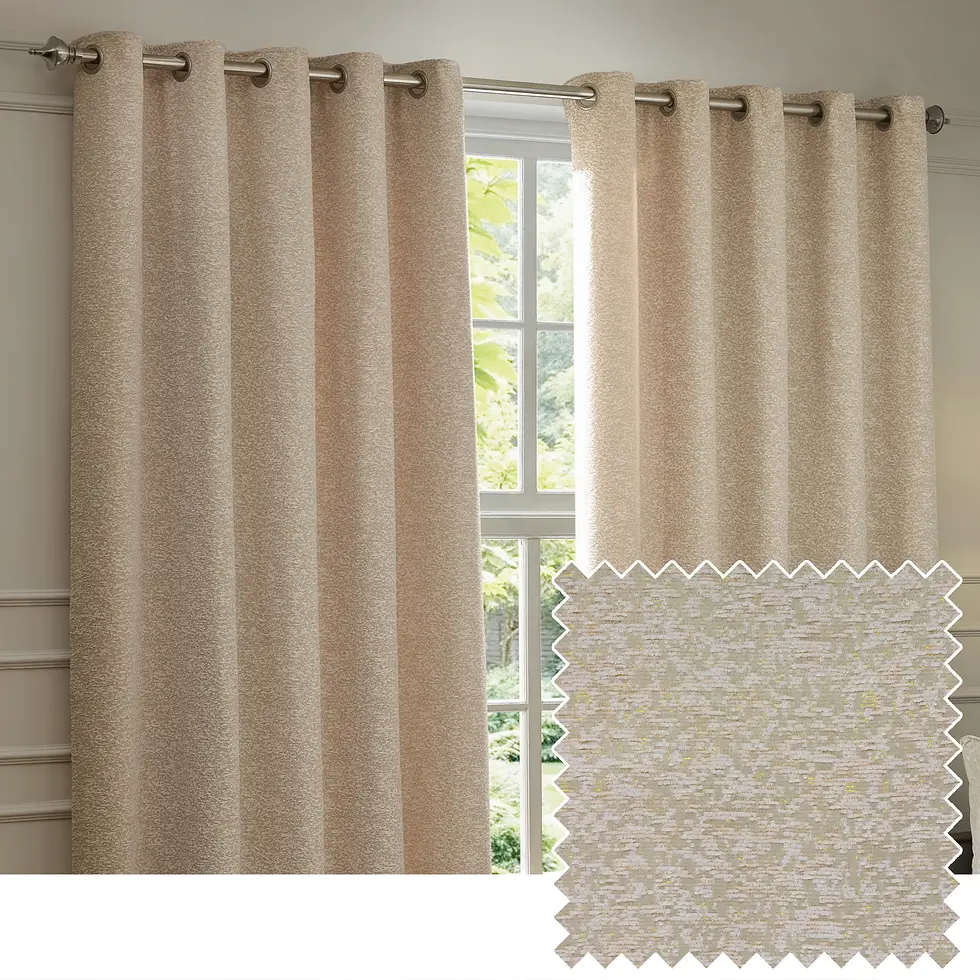 Thumbnail: Galaxy Fully Lined Chenille Eyelet Curtains (Black)