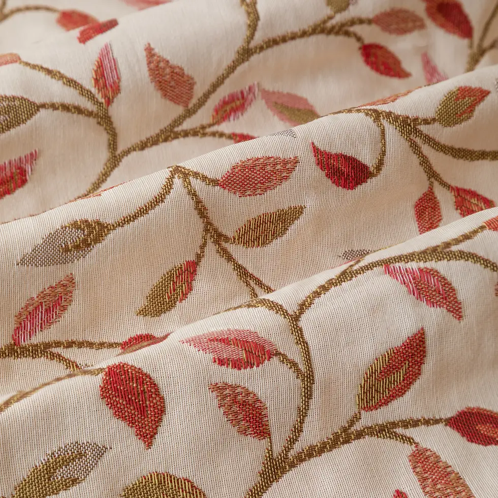 Thumbnail: Cervino Fully Lined Jacquard Pencil Pleat Curtains (Red-nut)