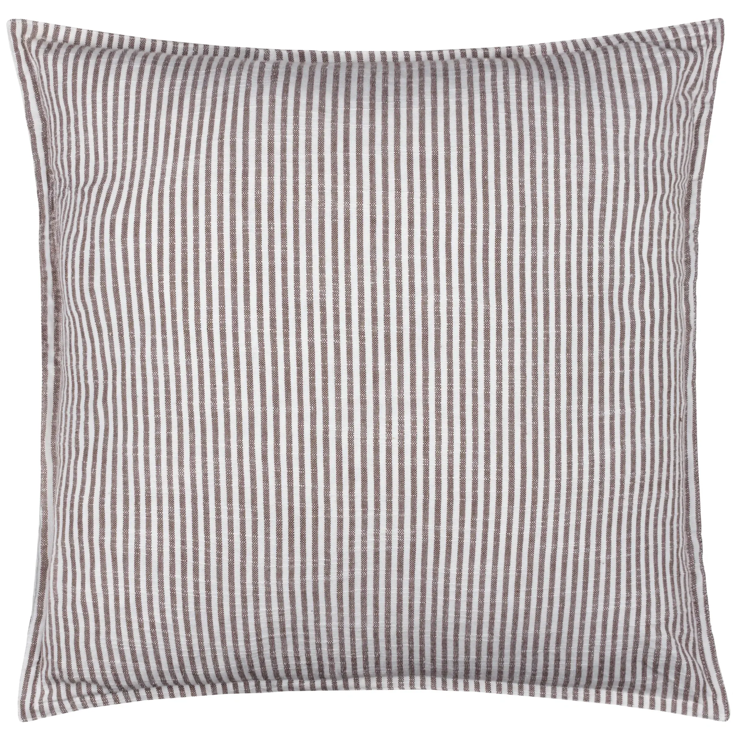 Truro Striped 100% Cotton Cushion Cover (Chocolate)