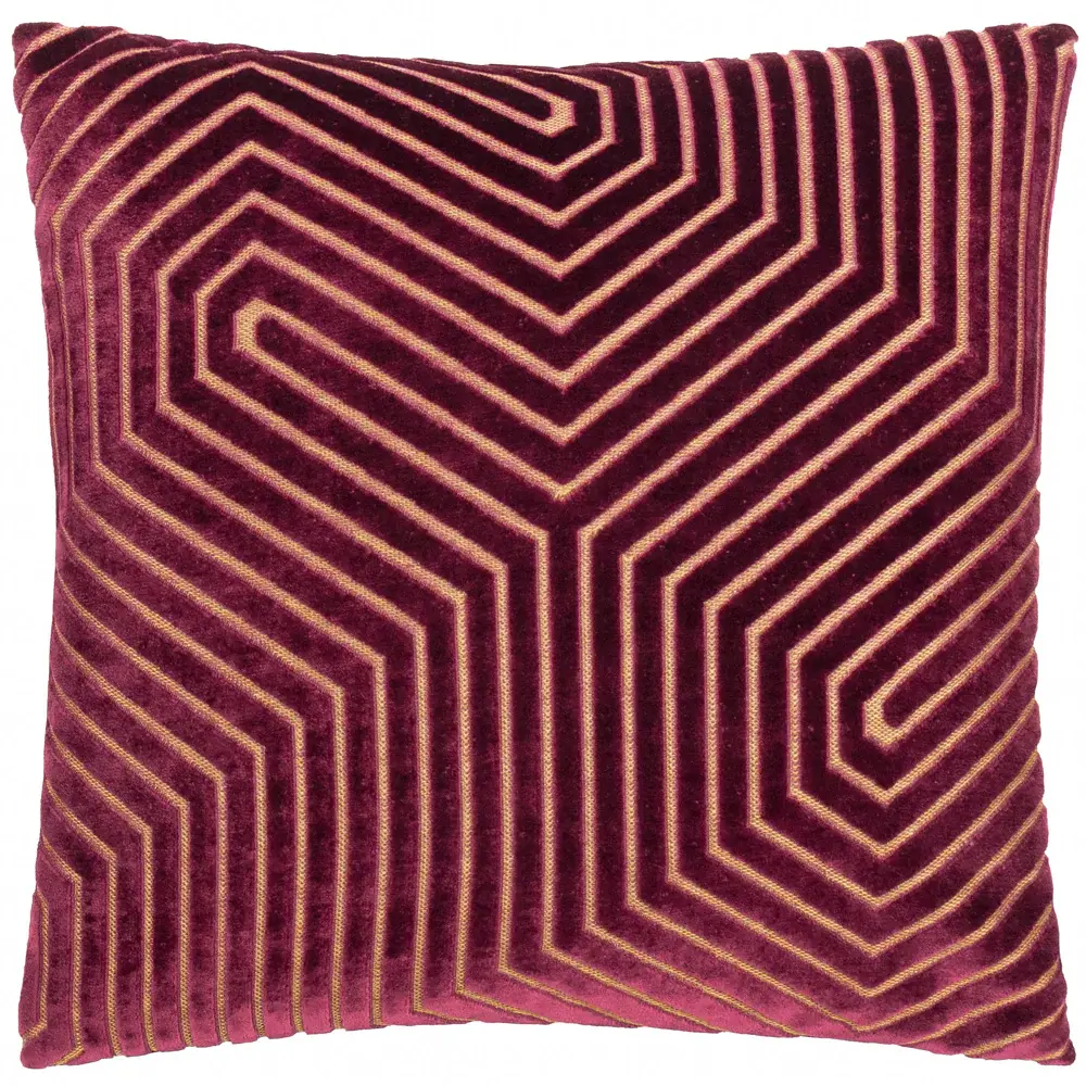 Evoke Cut Velvet Cushion Cover (Burgundy)