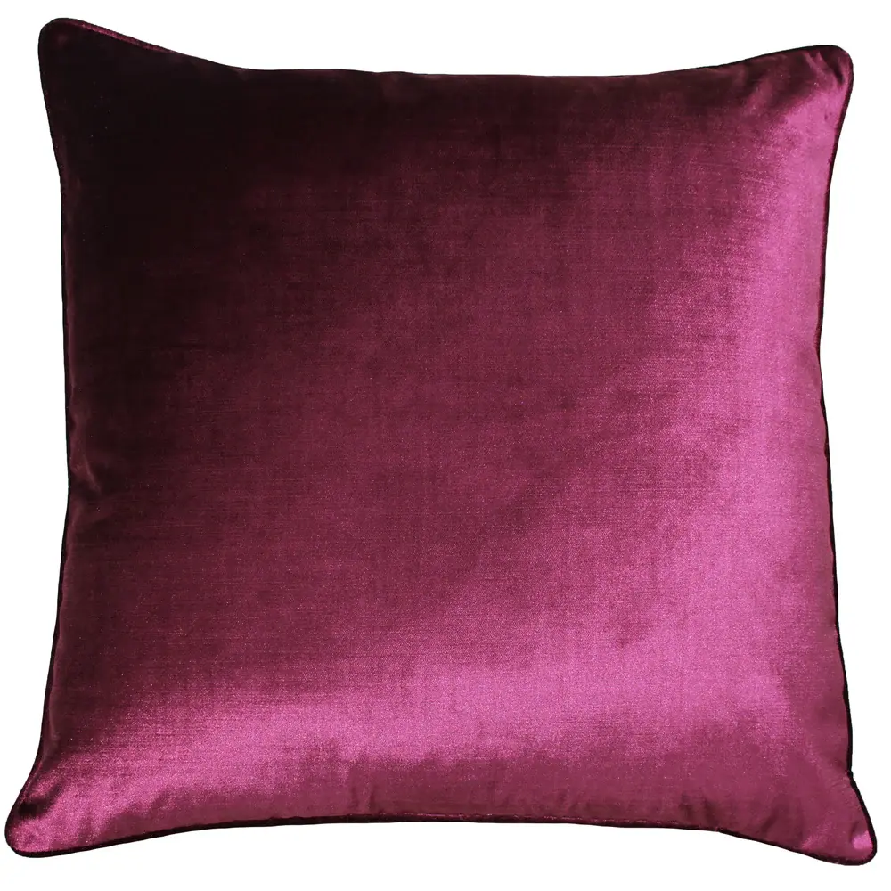 Luxe Velvet Piped Cushion Cover (Cranberry)