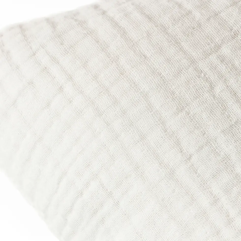 Thumbnail: Lark Muslin Crinkle Cotton Cushion Cover (White)