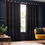 Thumbnail: Galaxy Fully Lined Chenille Eyelet Curtains (Black)