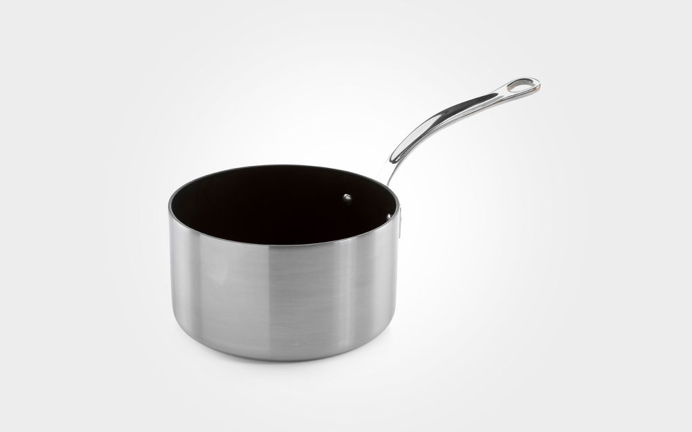 Samuel Groves - 18cm stainless steel tri-ply non-stick saucepan, with lid