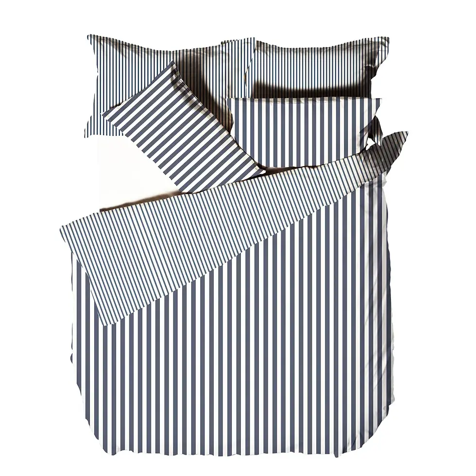 Thumbnail: Hebden Stripe 100% Cotton Duvet Cover Set (Grey)