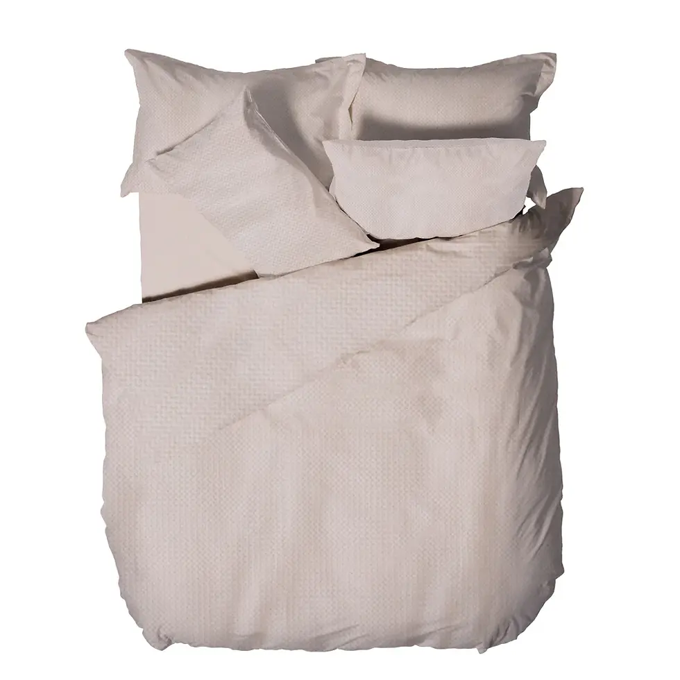 Thumbnail: Waffle Textured 100% Cotton Duvet Cover Set (Blush)