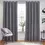 Thumbnail: Dawn Textured Blackout Eyelet Curtains (Charcoal)