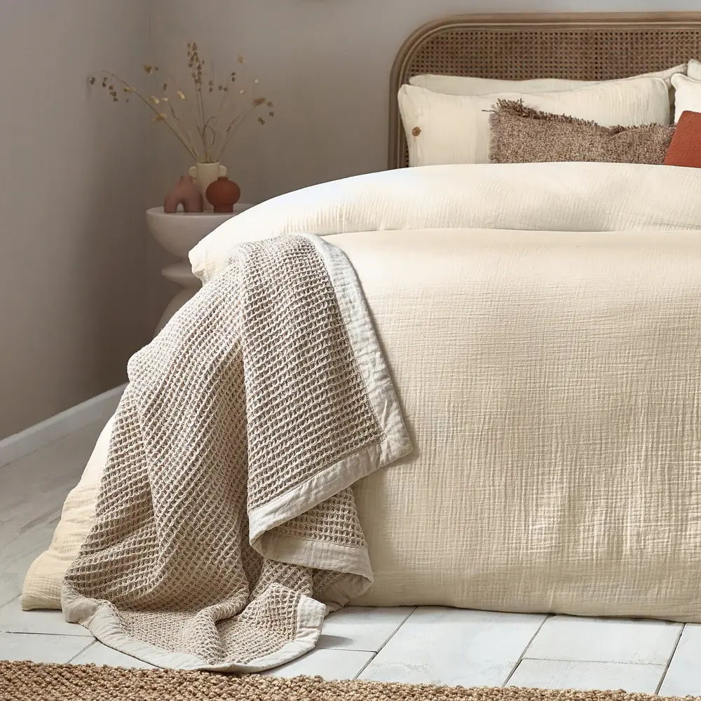 Lark Cotton Muslin Duvet Cover Set (Natural)