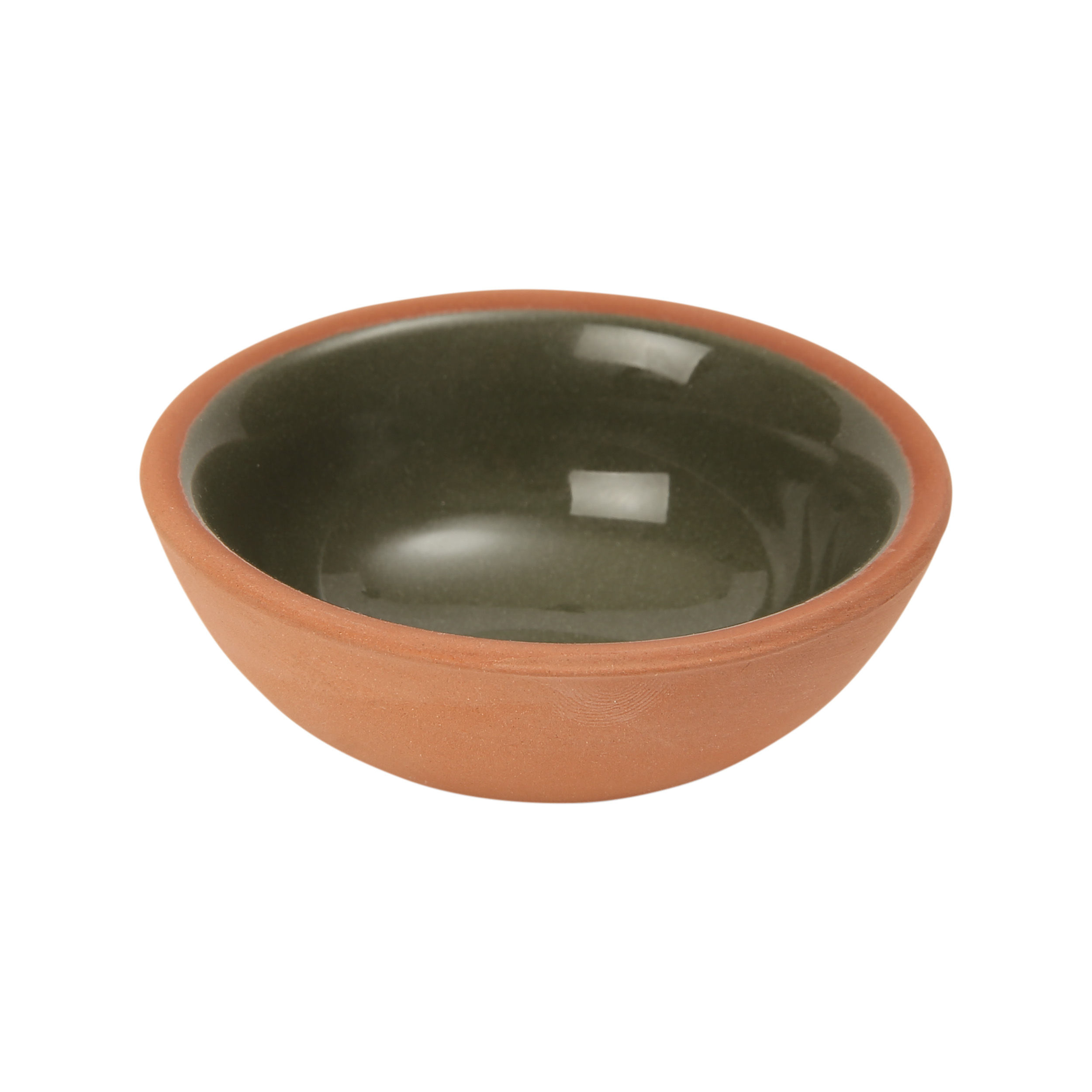 Sintra Glazed Terracotta Pinch Pot (Olive Green)