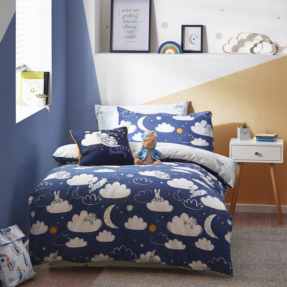 Peter Rabbit Sleepy Head Duvet Cover Set (Blue)