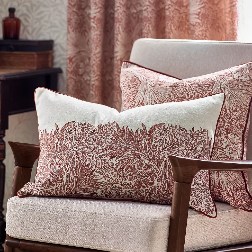 Thumbnail: Marigold Embroidered Cushion Cover (Russet)