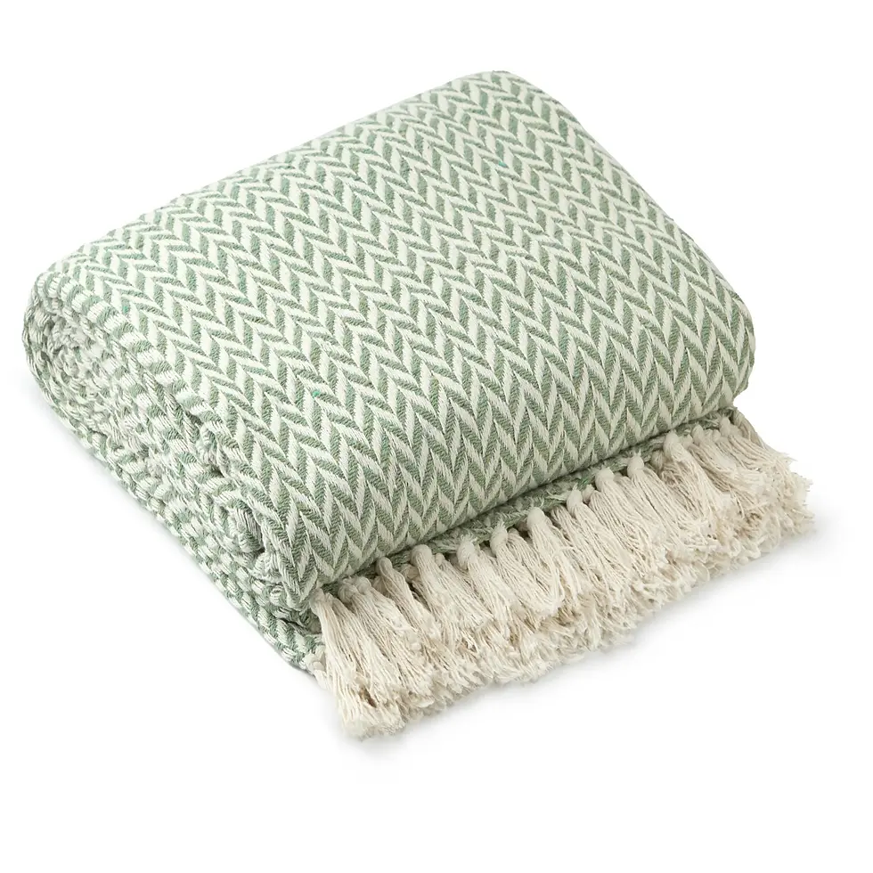Thumbnail: Chevron - Recycled Cotton Throw (Navy)