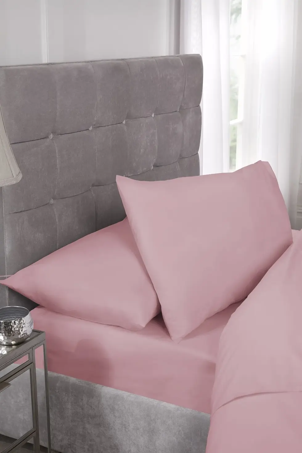 Percale Collection - 180 Thread Count Percale Fitted Sheet (Pink)