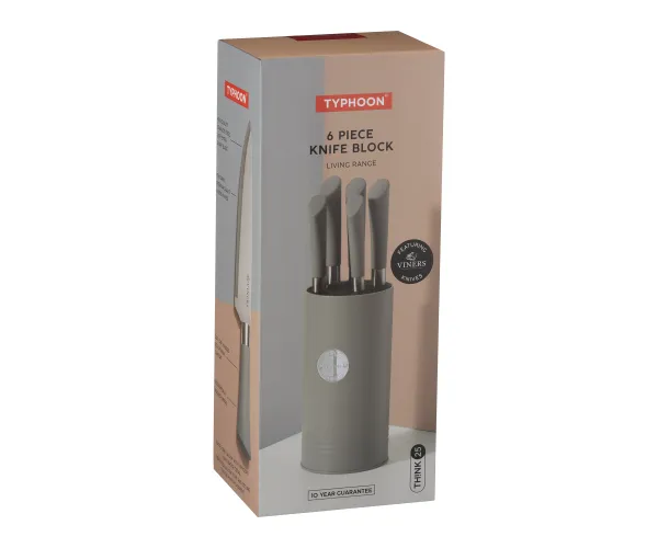 Typhoon Living Grey Knife Block Set Duke Essentials, Lewisham