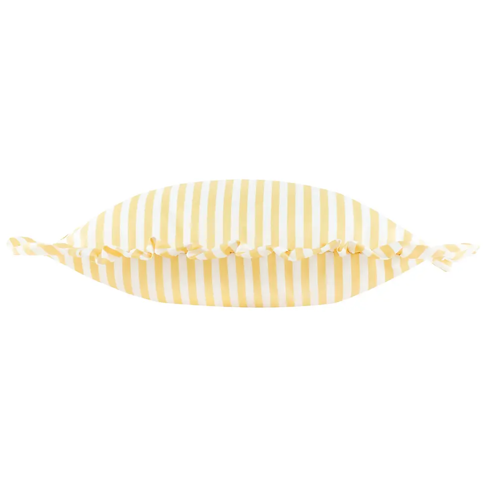 Thumbnail: Millie Ruffle Striped Outdoor Cushion Cover (Yellow)
