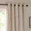 Thumbnail: Hebden Striped Lined Cotton Eyelet Curtains (Natural)