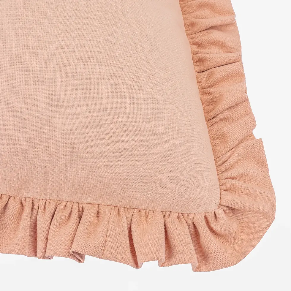 Thumbnail: Effie 100% Cotton Ruffle Cushion Cover (Rose/Vintage Blush)