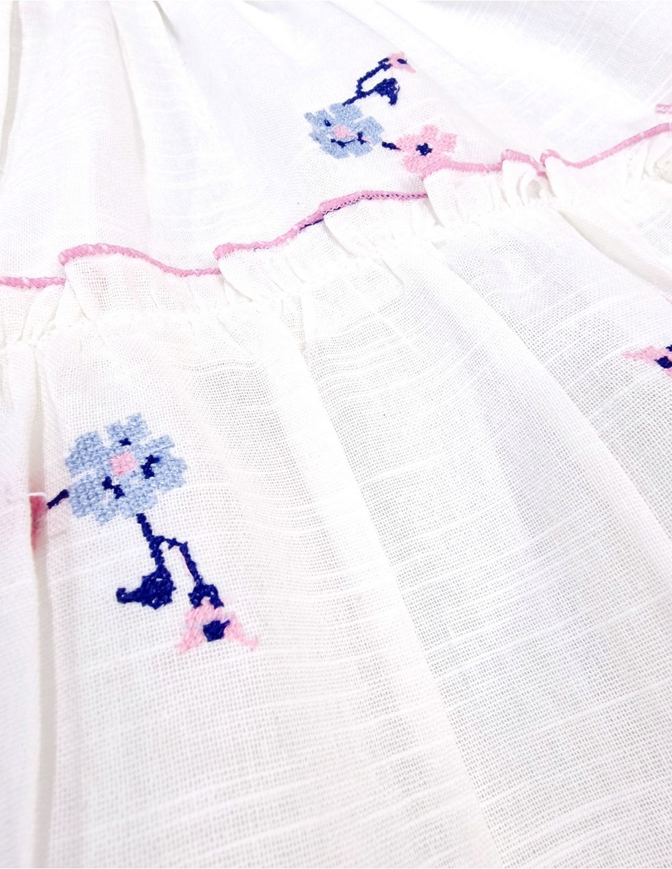 Thumbnail: Floral Embroidered Girls Gypsy Lace Dress