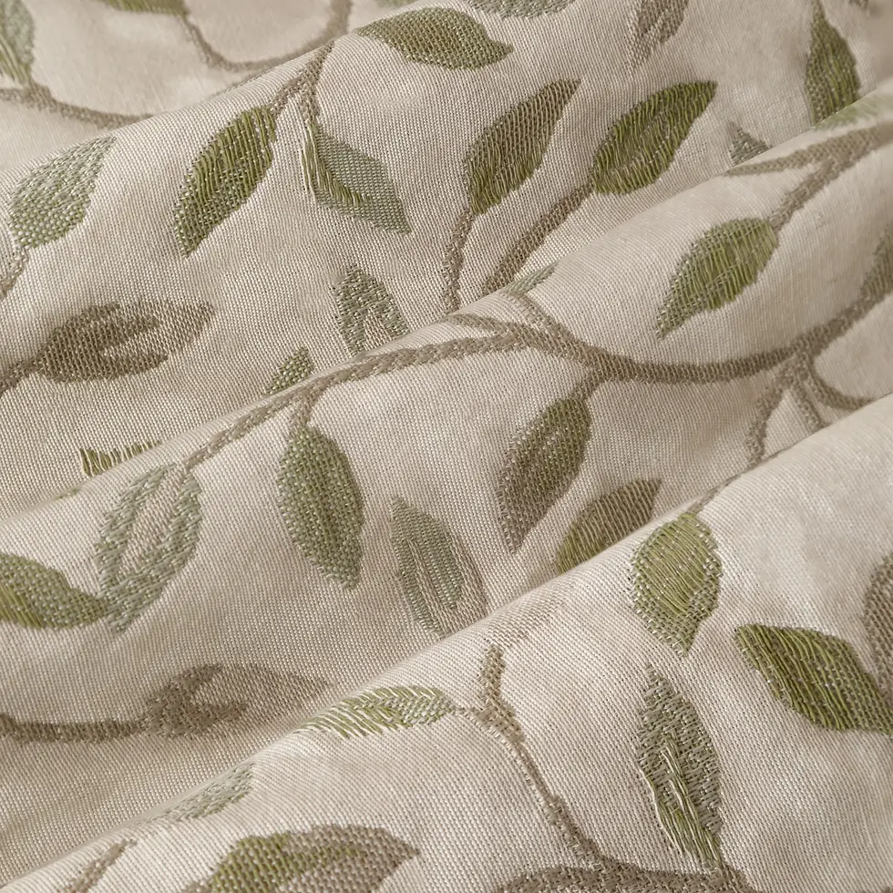 Thumbnail: Cervino Fully Lined Jacquard Pencil Pleat Curtains (Lichen)