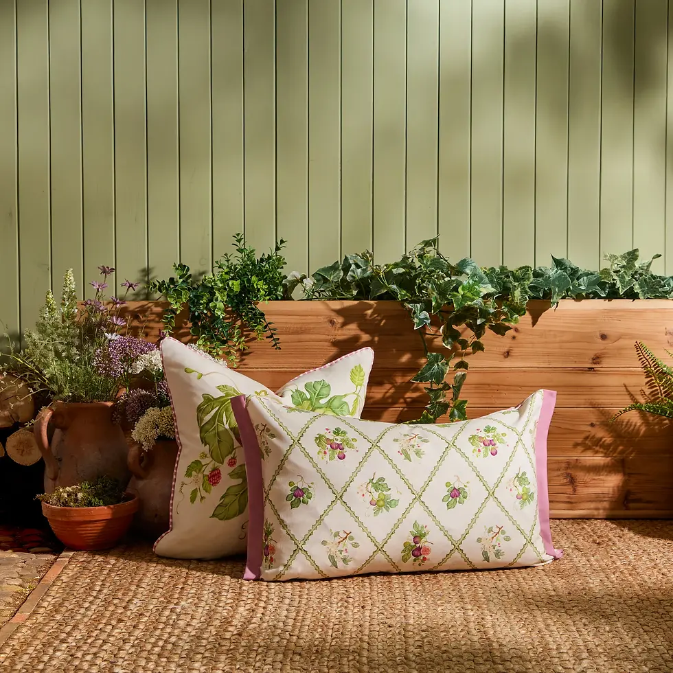 Thumbnail: Fig Trellis Printed Outdoor Cushion Cover (Purple)