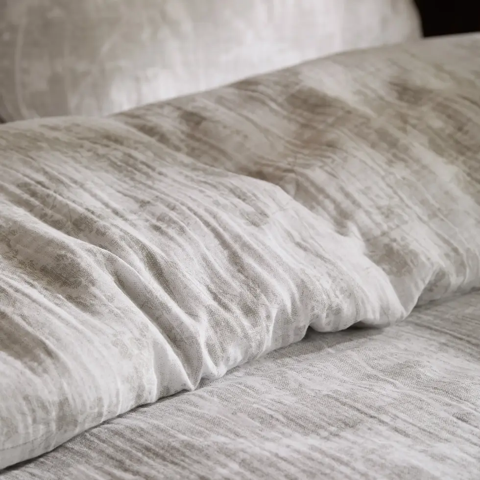 Thumbnail: Braeflower Reversible 100% Cotton Muslin Duvet Cover Set (Natural)