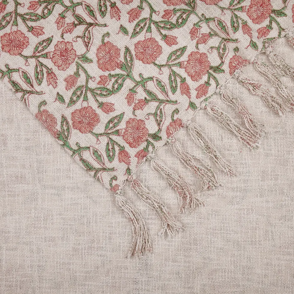 Thumbnail: Delphine Printed Cotton Throw (Coral)