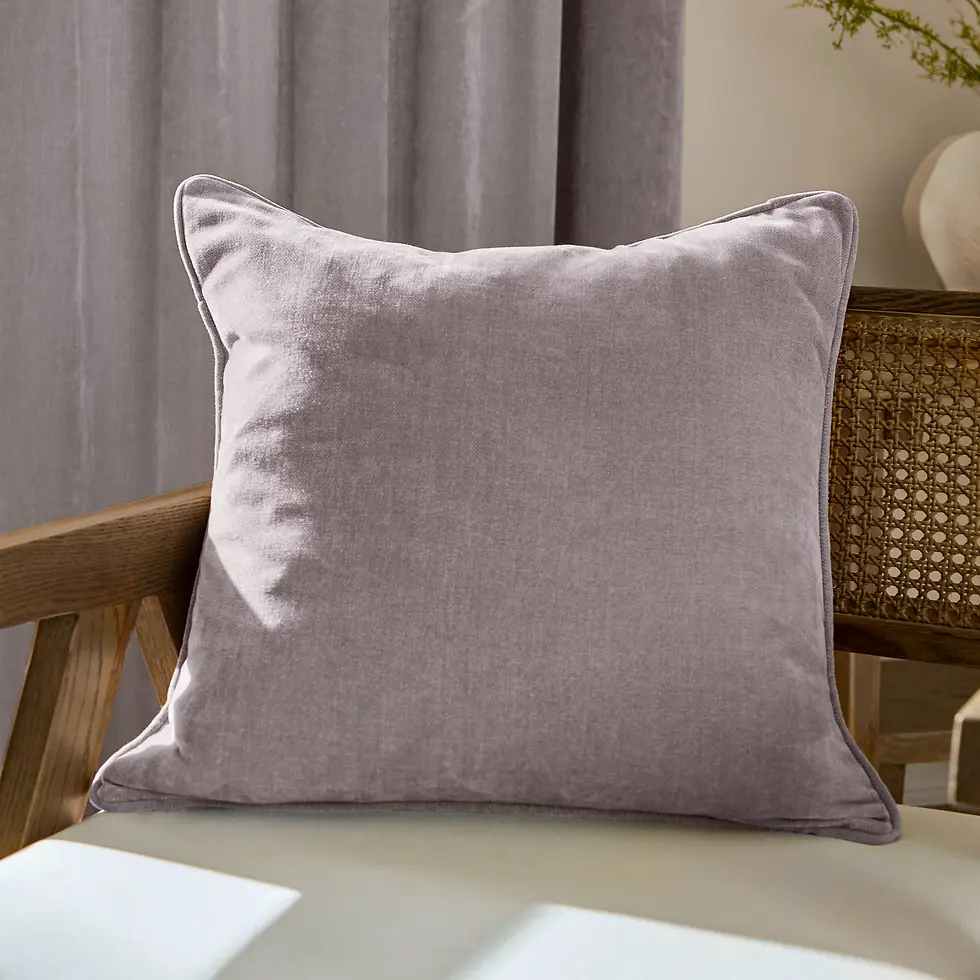 Thumbnail: Heavy Chenille Piped Cushion (Mauve)
