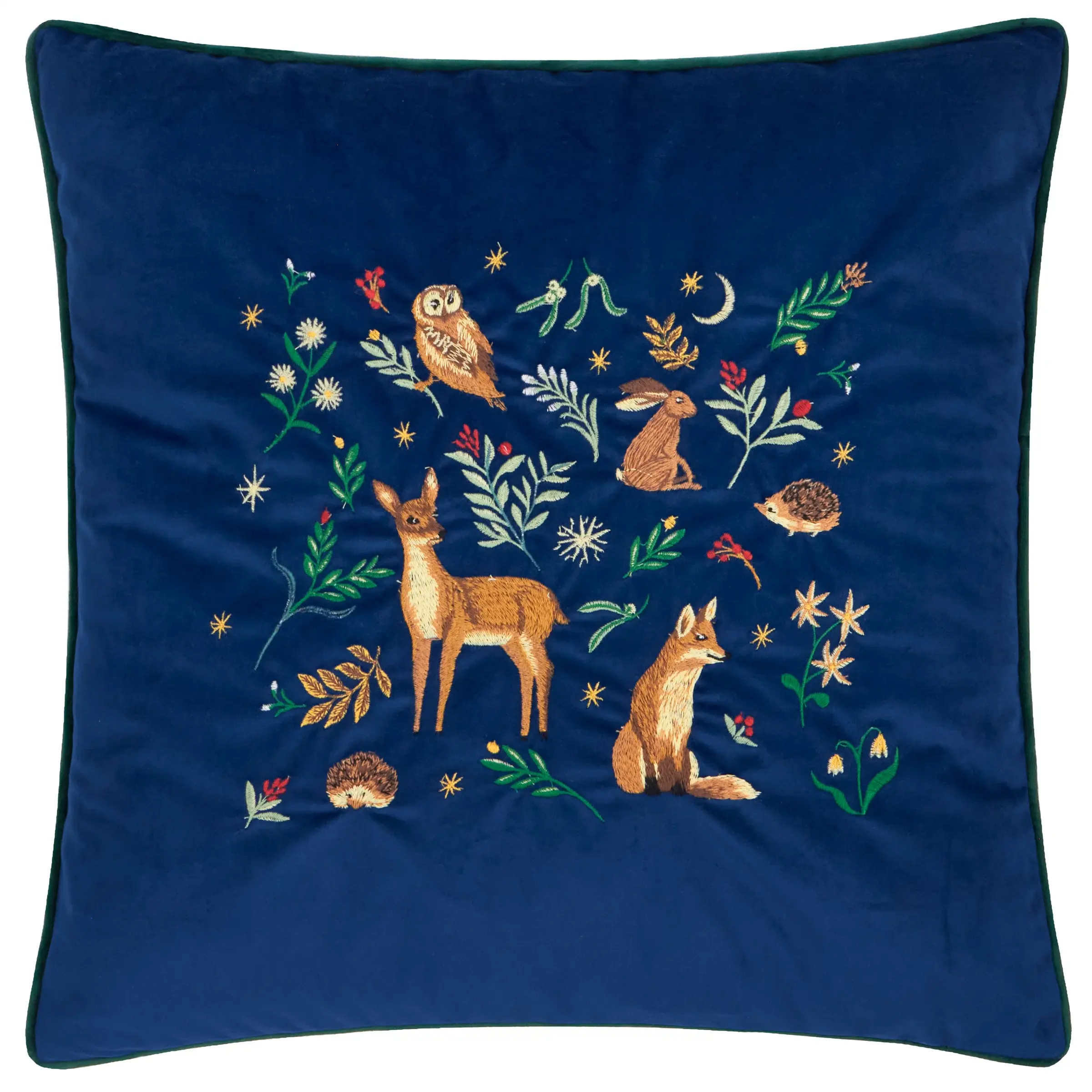 Berry Woods Velvet Cushion (Navy)