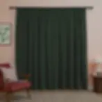 Thumbnail: Soft Chenille Blackout Pencil Pleat Curtains (Bottle Green)