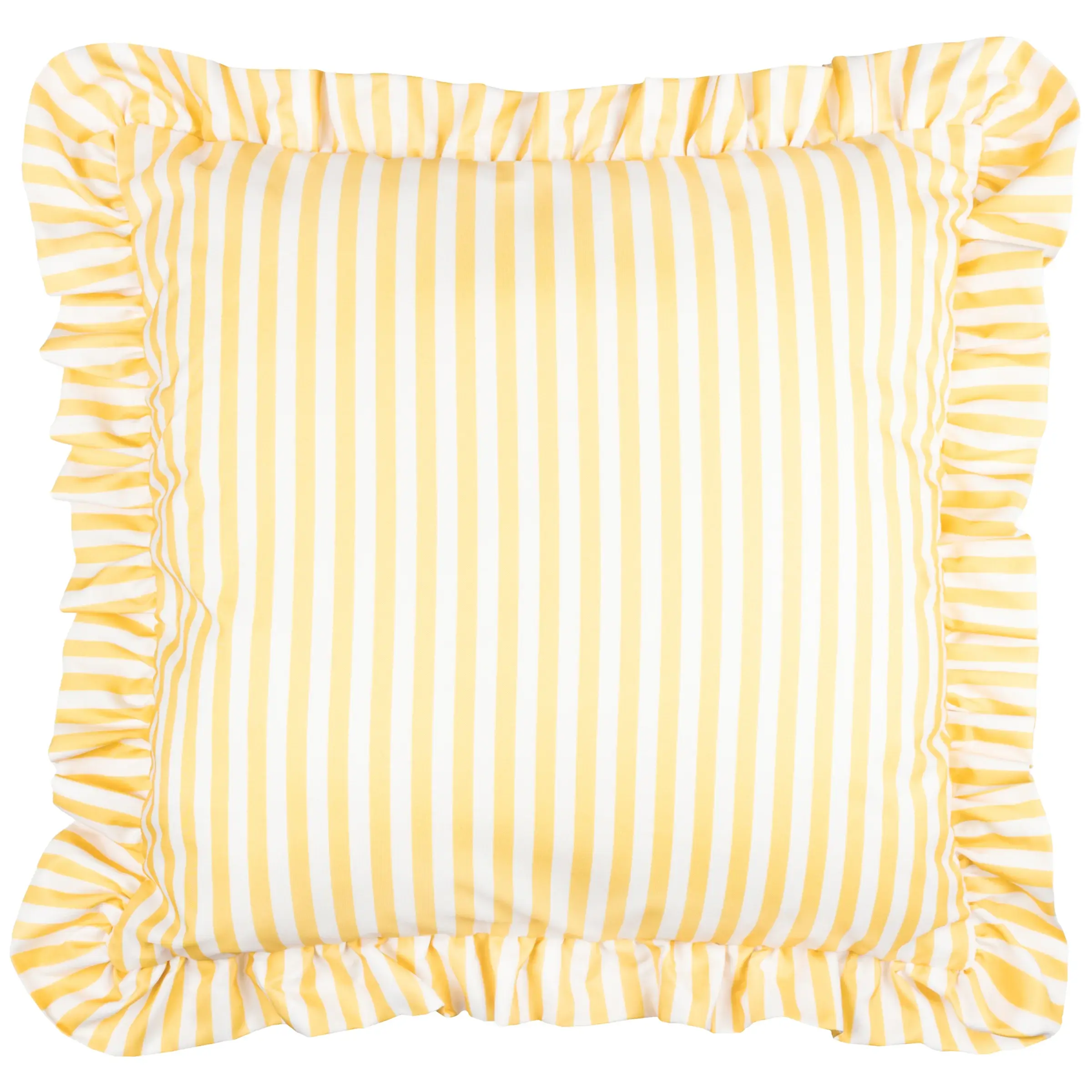 Millie Ruffle Striped Outdoor Cushion Cover (Yellow)