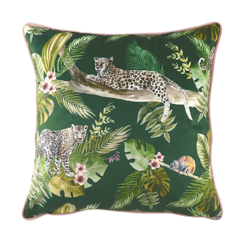 Jungle Leopards Cushion Cover (Green)