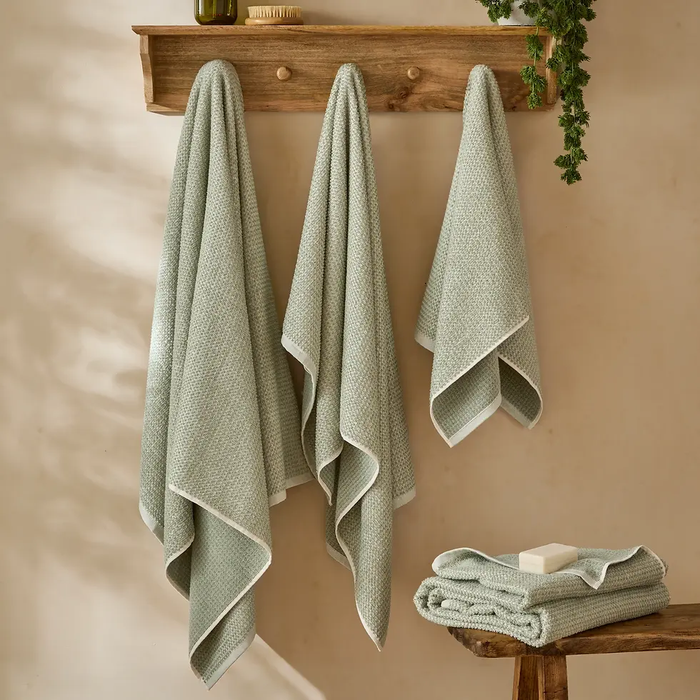 Thumbnail: Hebden Textured Waffle Towels (Bay Green)