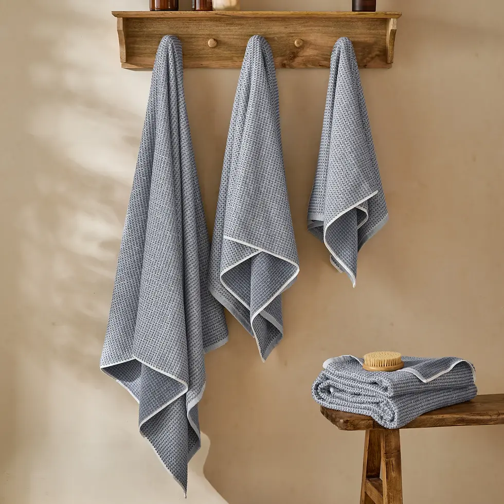 Thumbnail: Hebden Textured Waffle Towels (Denim Blue)