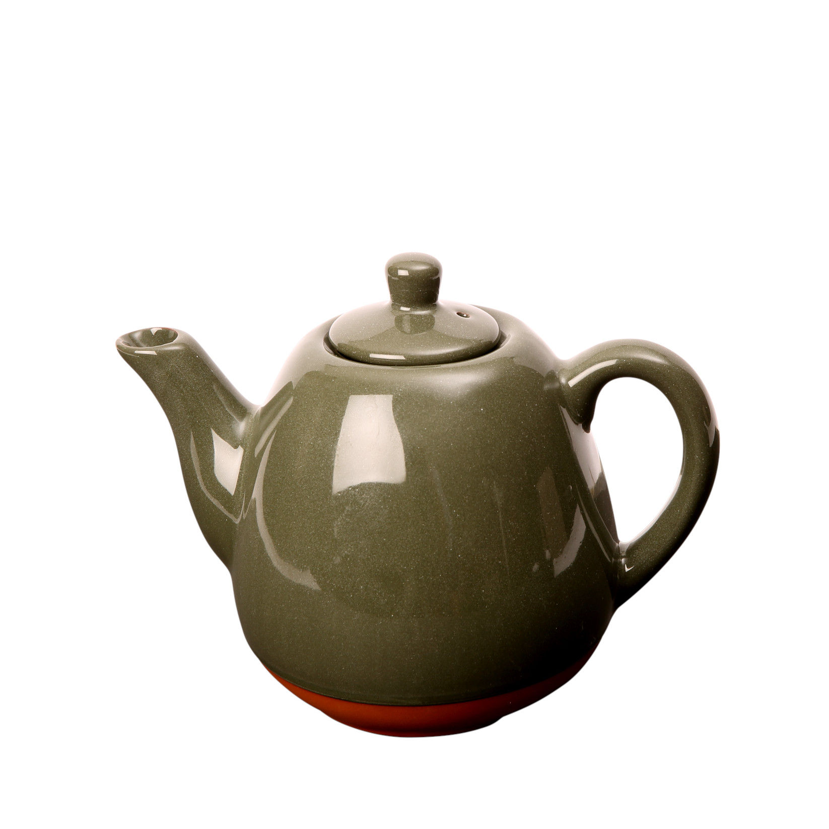 Sintra Glazed 800ml Terracotta Teapot (Olive Green)