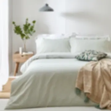 Hebden Stripe 100% Cotton Duvet Cover Set (Eucalyptus)