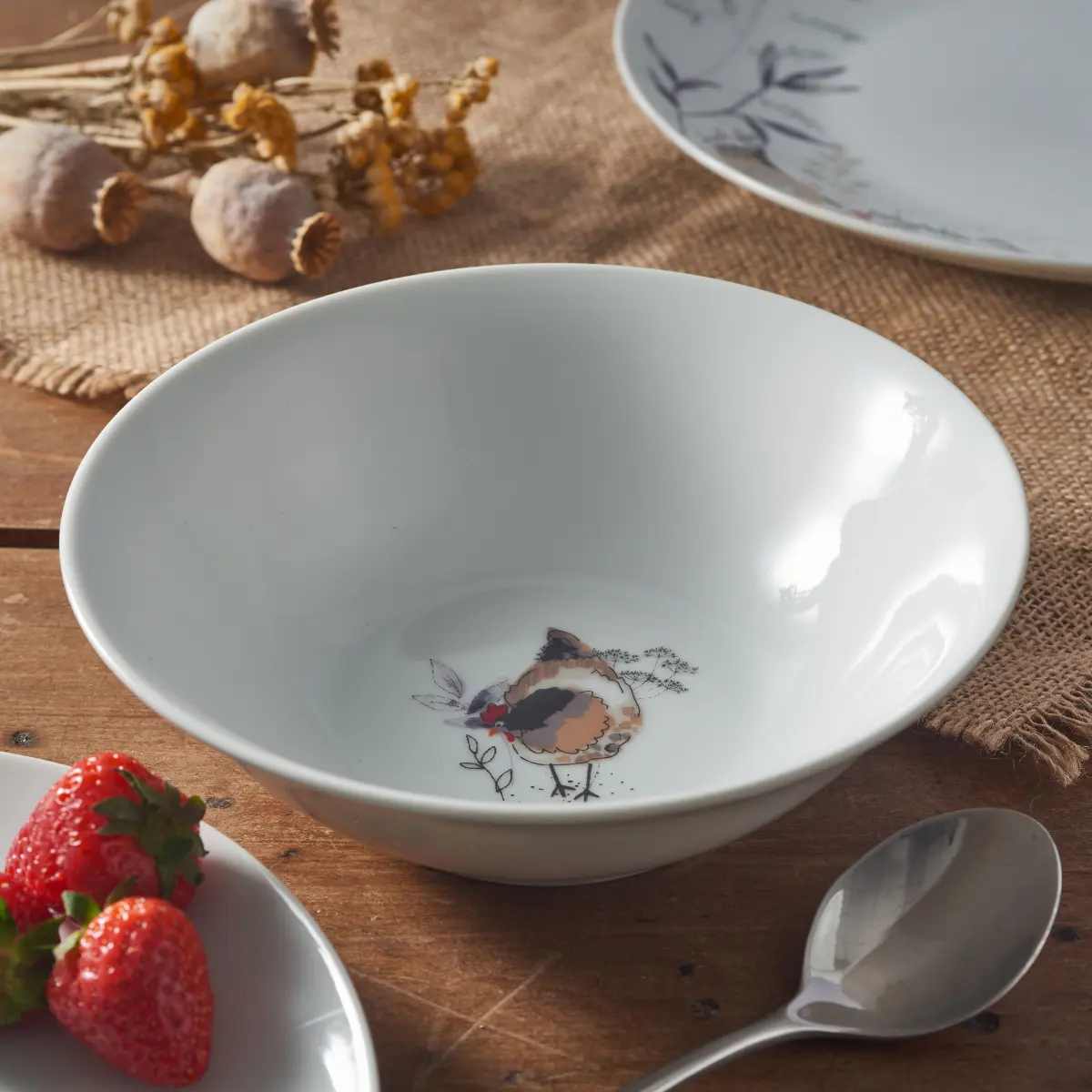 Country Hens Cereal Bowls 18 cm (Set of 2 or 4)