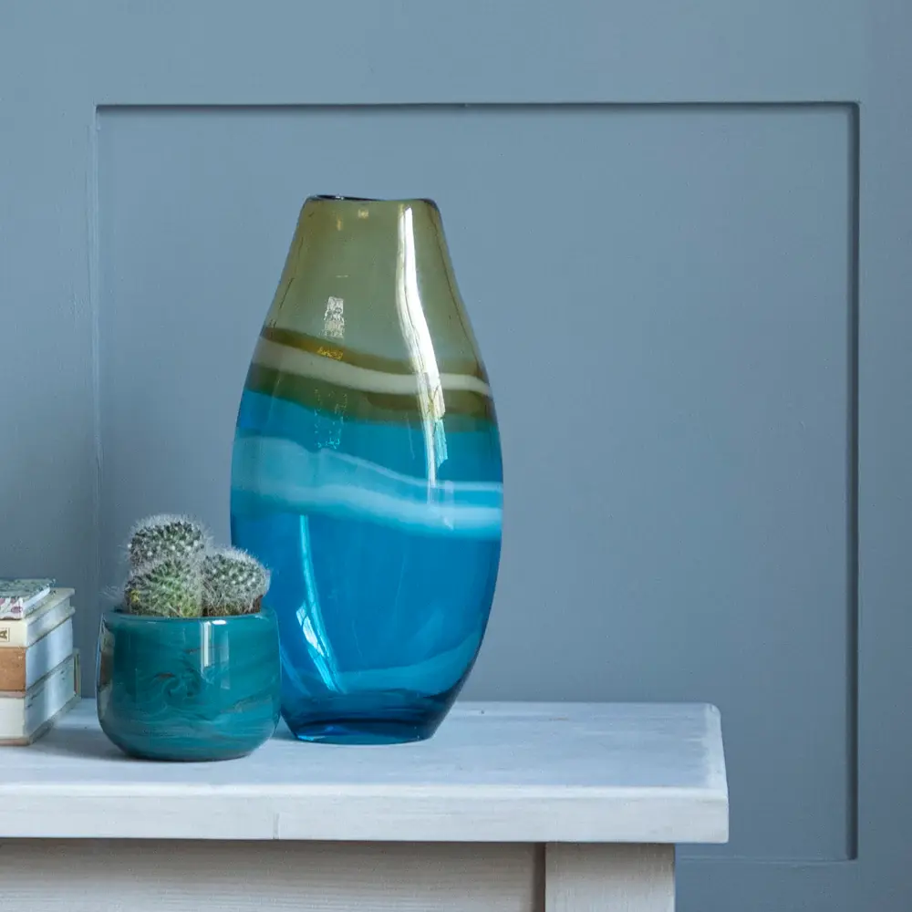 Thorin Hand-Blown Vase (Aqua)