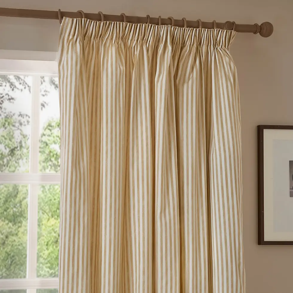 Thumbnail: Hebden 100% Cotton Blackout Pencil Pleat Curtains (Honey Yellow)