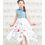 Thumbnail: Denim Top Butterfly Print Girl Hanky Hem Dress