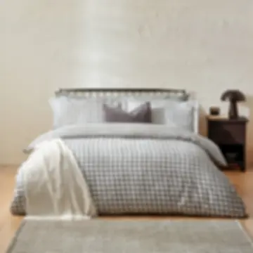 Barton Check Reversible Duvet Cover Set (Grey)